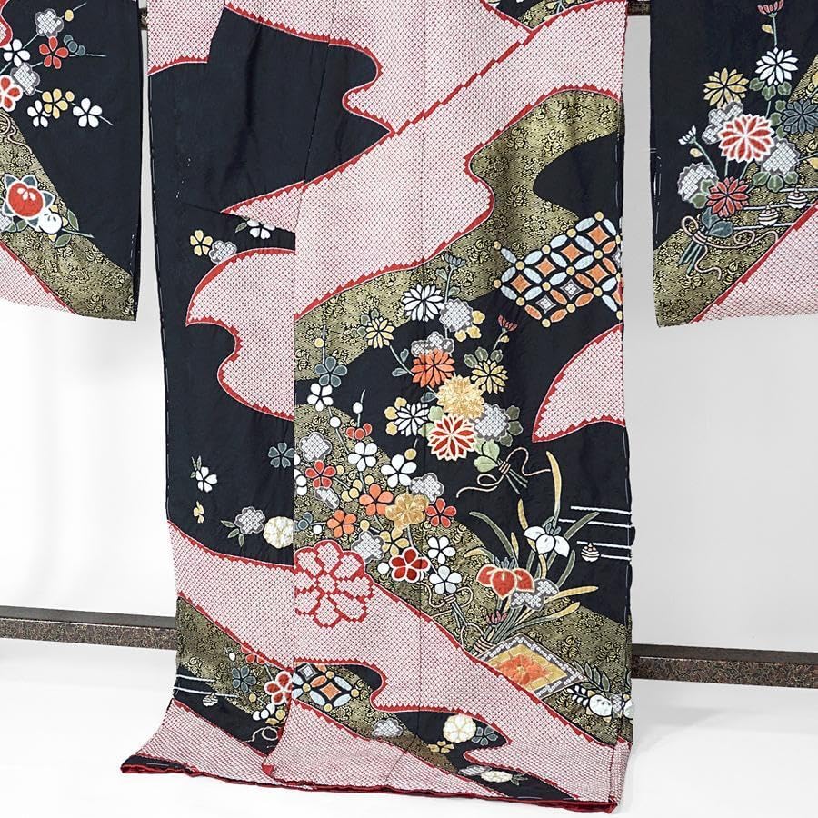 振袖 滝泰謹製 絞り 金駒刺繍 金彩加工 正統派 古典文様 未仕立て